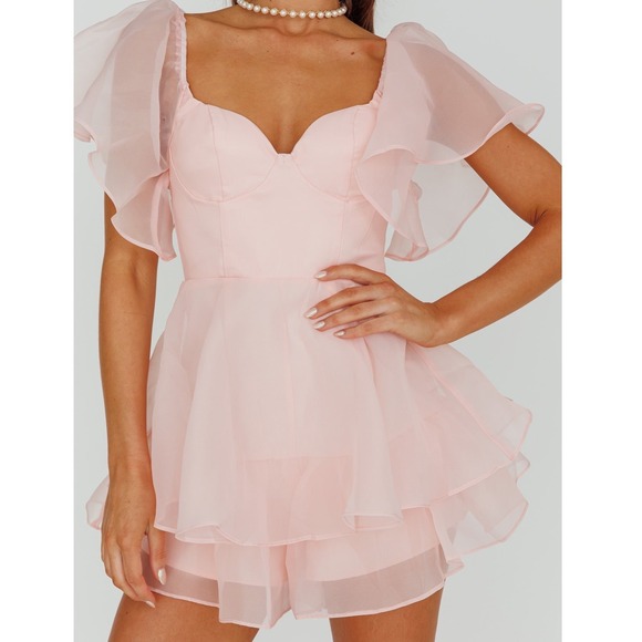 Selfie Leslie Layered Ruffle Romper NWT Women's Large Fairycore - Picture 2 of 12